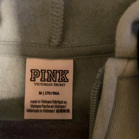 Victoria’s Secret Pink Green quarter sleeve hoodie sweatshirt.NWOT. Medium - Picture 3 of 3